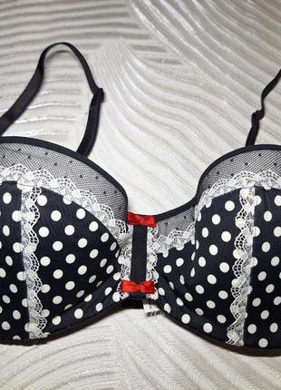 Черный в горошек бюстгальтер фирмы alisee размер 34в 75в