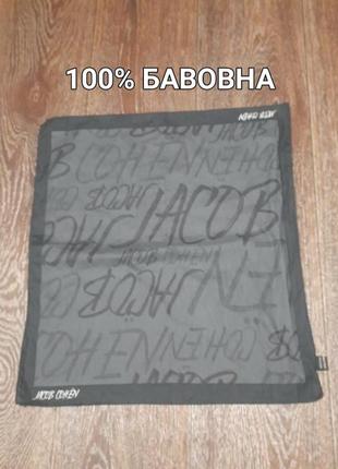 100% хлопок оригинальный небольшой платок на шею, на сумку бандана от jacob cohen, обшитый вручную.