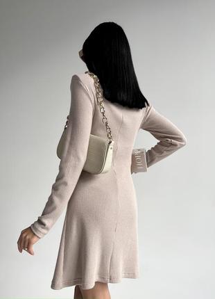 Ангорова сукня в рубчик з коміром під горло, коротке ангорове плаття на осінь зиму,...