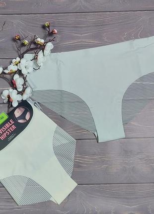 Трусики хипстер женские бесшовные серого и молочного цвета  l (50-52) 2 шт  invisible