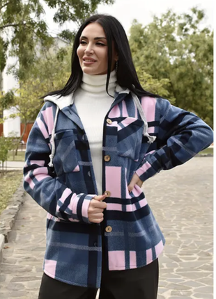 Жіноча тепла флісова сорочка норма батал