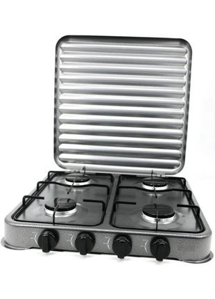 Настільна газова плита на 4 конфорки gray