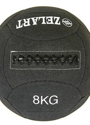 Мяч набивной для кросфита волбол wall ball zelart fi-7224-8 8кг черный