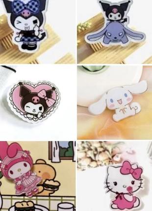 Значки 6 видов: куроми, котти, melody, cinnamoroll