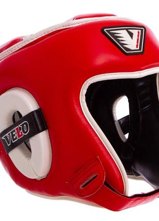 Шлем боксерский открытый с усиленной защитой макушки кожаный velo vl-8195 m-xl цвета в ассортименте