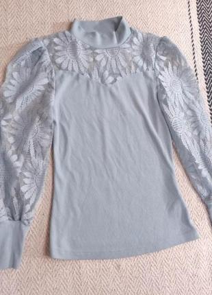 Гольф водолазка мереживо в рубчик shein