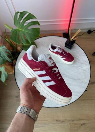 Кроссовки adidas gazelle bold bordo2 фото