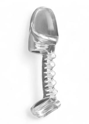 Насадка на статевий член потовщувач члена насадка пролонгатор для продовження статевого акту