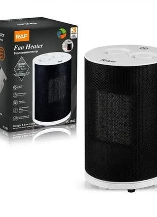 Тепловентилятор керамический raf 1187 портативный электрообогреватель с термостатом 1800 вт вращения на 90°