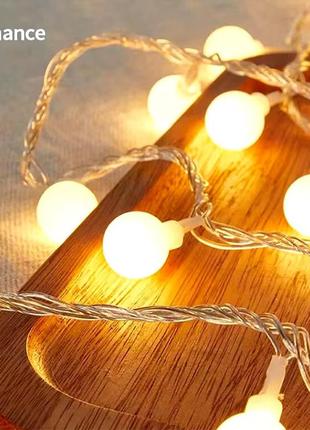 Новорічна світлодіодна гірлянда magic lamp, лампочка в кулі 3m 20 led, usb живлення.