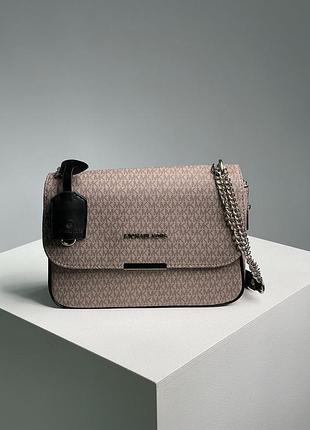 Сумка michael kors jet set charm small logo pochette brown