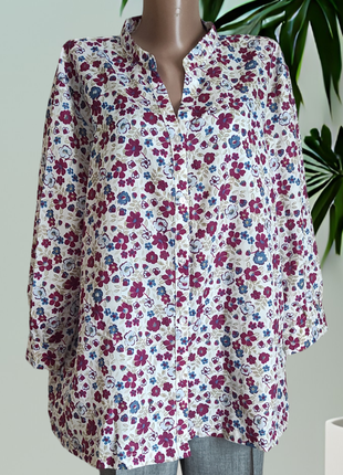 Летняя женская блузка рубашка цветочный принтanne de lanceay