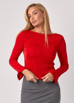 Еластичний жіночий джемпер із блискучого трикотажу - червоний цвет, xs (є розміри)