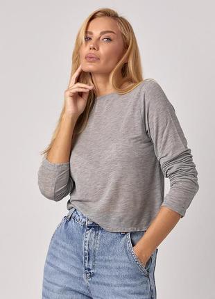 Жіноча трикотажна кофта з довгим рукавом - сірий цвет, l (є розміри)