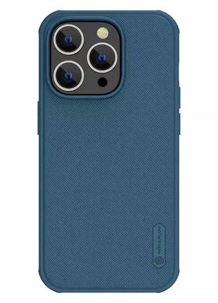 Чехол nillkin matte magnetic pro для apple iphone 15   (6.1") синий | blue