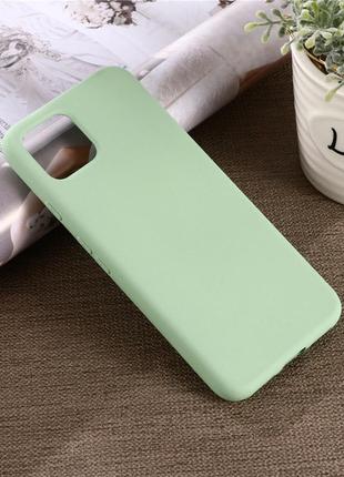 Силіконовий чохол для google pixel 4 мятний з мікрофіброю soft touch
