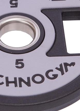 Блины (диски) полиуретановые technogym tg-1837-5 51мм 5кг черный2 фото