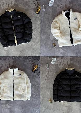 Зимова куртка пуховик tnf двосторонній в стилі тнф the north face