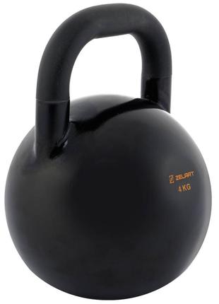 Гиря сталева пофарбована чорна zelart ta-7795-4 4 кг чорний2 фото