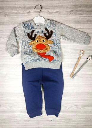 Утеплений костюм deer сірий 4639, розмір 68