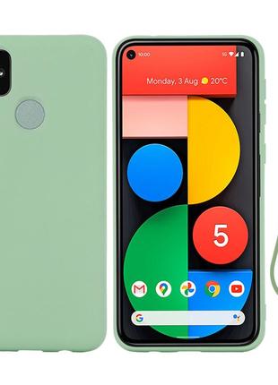 Силіконовий чохол для google pixel 4a 5g мятний з мікрофіброю soft touch