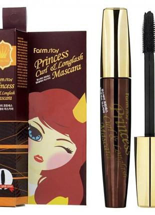 Farm stay туш для вій подовжуюча та підкручуюча farmstay princess curl & longlash mascara, 12 г