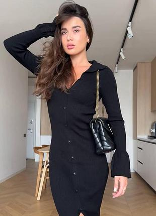 Сукня з довгим рукавом та манжетом із віскози