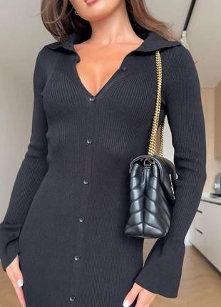 Сукня з довгим рукавом та манжетом із віскози