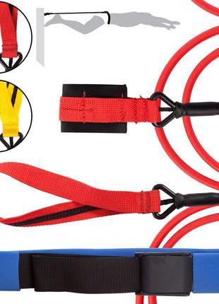 Поясний тренажер для плавання zelart swimming safety cord with belt pl-3035