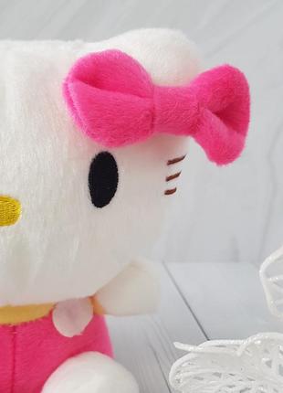 Плюшева іграшка кішка хеллоу кітті, рожева, з мультфільму hello kitty, 20 см3 фото