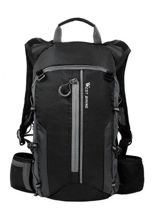 Велосипедний рюкзак west biking yp0707210 10 l black + gray