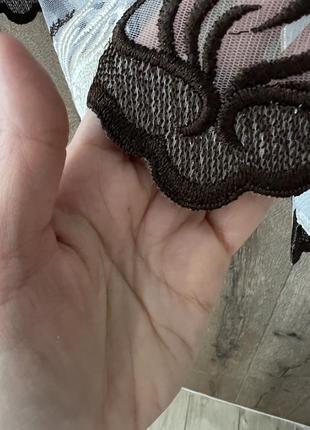 Тюль арка на кухню, крем-венге ,короткая