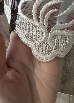 Тюль арка на кухню, крем-венге ,короткая