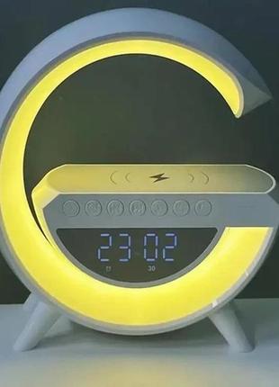 Нічник світильник з блютуз колонкою та бездротовою зарядкою світильник-нічник...