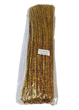 Синій дріт з блискітками, 300 х 6мм, золото, 100 шт c30058 gold knz