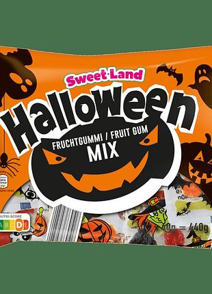 Жевательные конфеты sweet land halloween fruit mix 440g