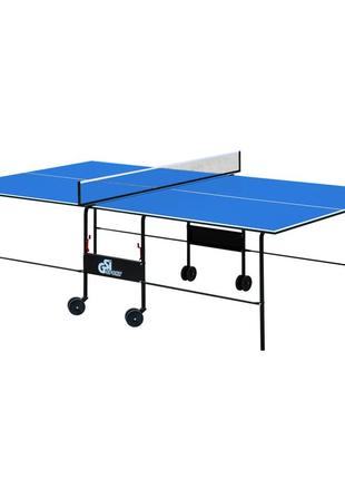 Тенісний стіл gsi-mt sport-4690 (gk-2) (складаний,дсп толщина16мм, метал, розмір 2,74х1,52х0,76м,сітка, синій)