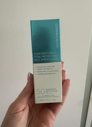 Colorescience sunforgettable face shield classic spf 50 солнцезащитный крем для лица с тонирующим эффектом тональный крем