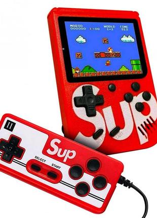Приставка retro fc sup game box 400 игр dendy с джойстиком rf-400, красный