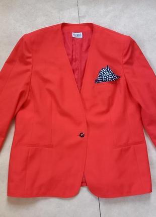 Брендовий червоний піджак жакет delmod, 16-18 розмір.