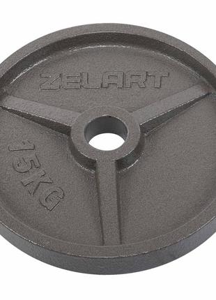 Блины (диски) стальные d-52мм zelart ta-7792-15 15кг серый