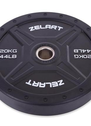 Бляхи (дискі) бамперні для кросфіту zelart bumper plates ta-2258-20 51м 20кг чорний