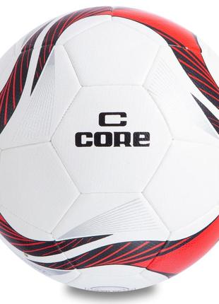 М'яч футбольний hibred core super cr-012 no5 pu білий-червоний
