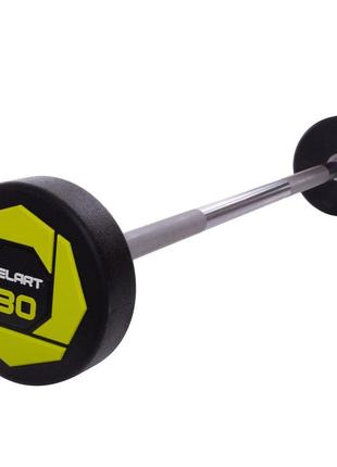 Штанги фіксована пряма поліуретанова zelart urethane barbell ta-2689-30 довжина- 107cм 30кг