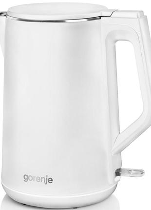 Електрочайник gorenje k15dww 2200 вт пластик 1.5л білий