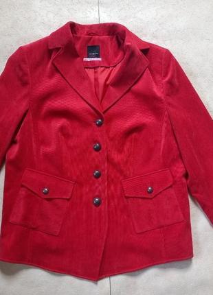 Брендовий червоний подовжений піджак fabiani, 14-16 розмір.