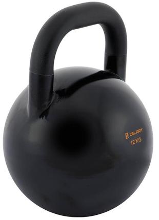 Гиря сталева пофарбована чорна zelart ta-7795-12 12 кг чорний2 фото