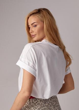 Женская футболка oversize с принтом бабочки8 фото
