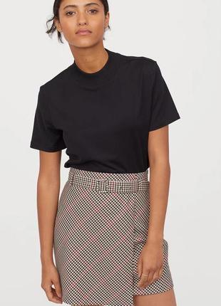 Юбка на запах, в клетку, гусиная лапка h&amp;m
