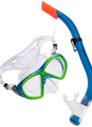 Набор для плавания маска c трубкой zelart m258-sn93-pvc цвета в ассортименте
